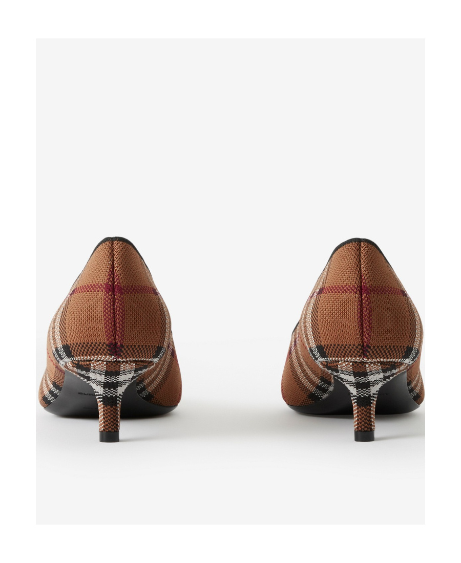 Burberry Checkered Pointed High Heels In Brown