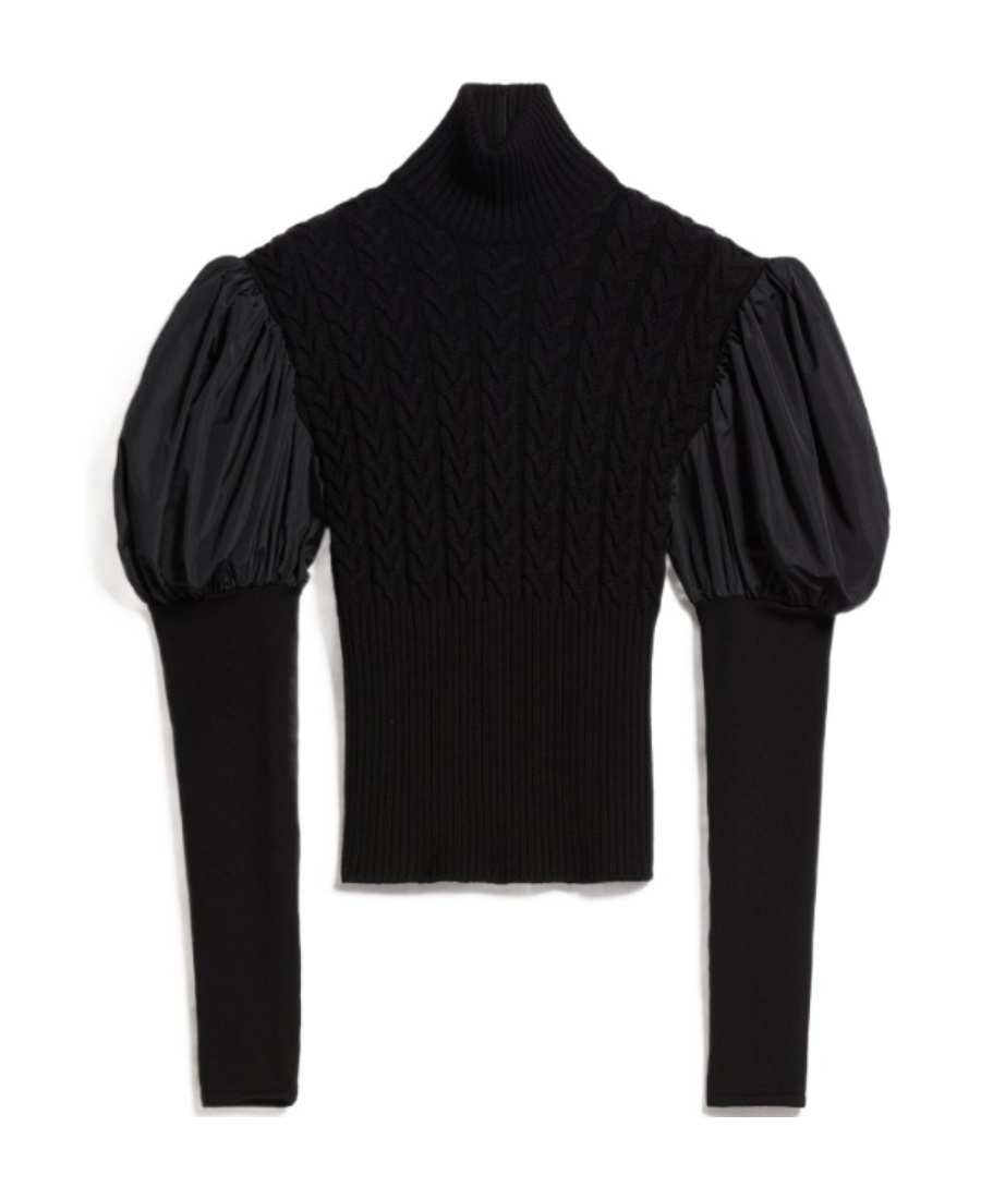 Max Mara High-necked Long-sleeved Sweater In Black