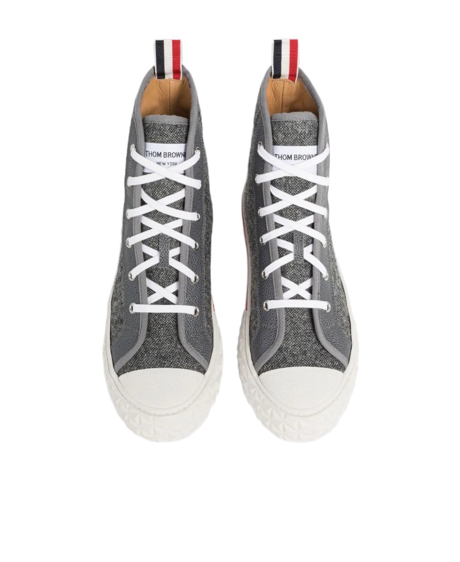 Thom Browne Collegiate High-top Sneakers In Gray