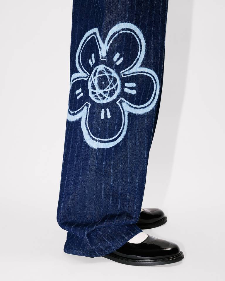 Kenzo ' X Futura 2000' Turn Up Wide Fit Jeans In Japanese Denim In Blue