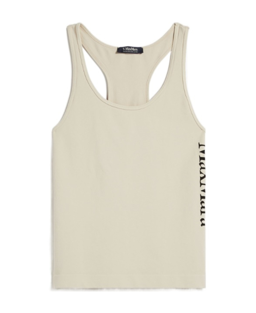 Max Mara Science And Technology Fabric Logo Vest In Nude
