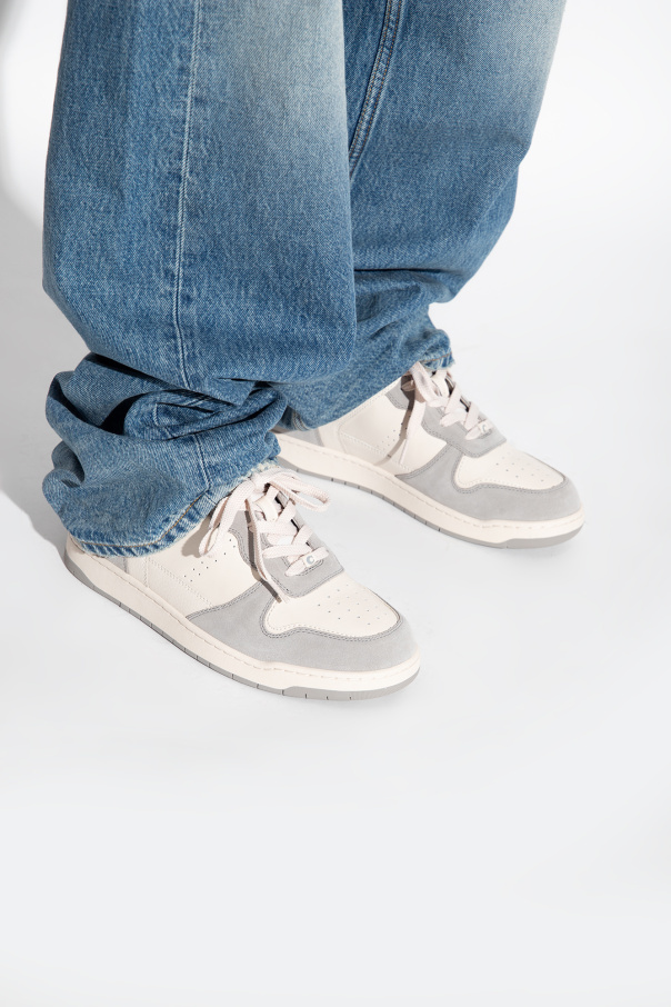 Coach Panelled Suede Leather Trainers In White