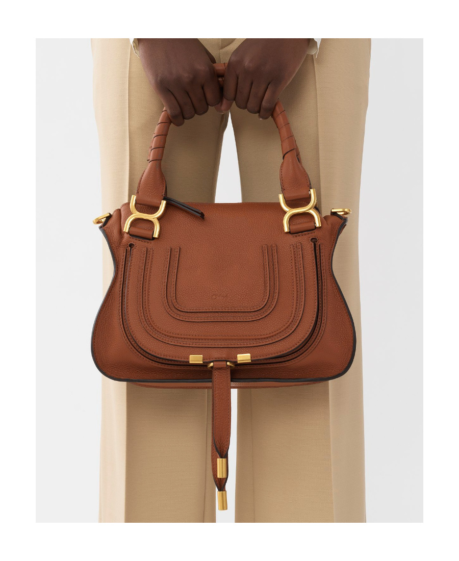 Chloé Small Mercie Bag In Granate Leather In Pattern