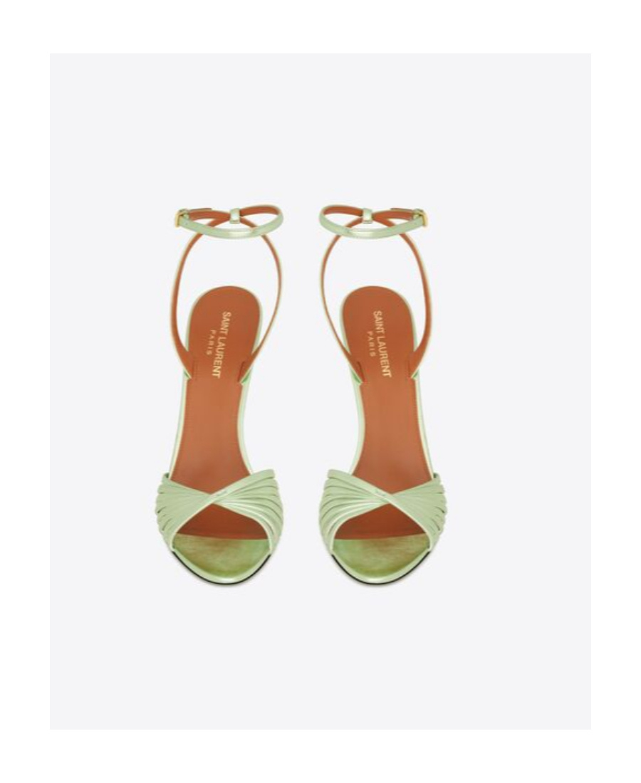 Saint Laurent Strappy-detail Sandals In Green