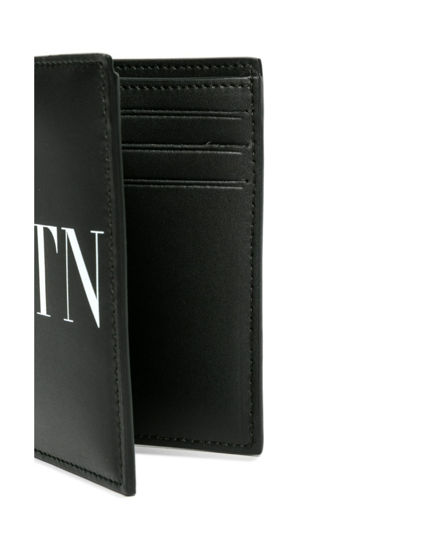 Valentino Logo-print Bi-fold Wallet In Black
