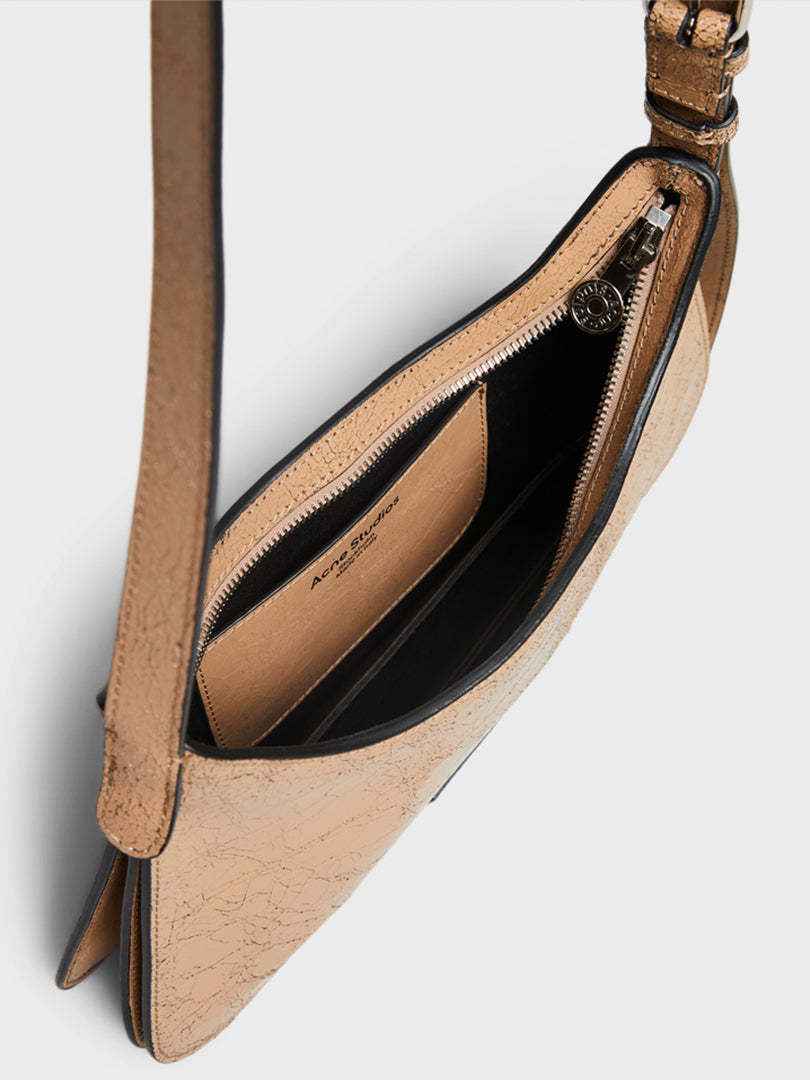 Acne Studios Logo Shoulder Bag In Nude