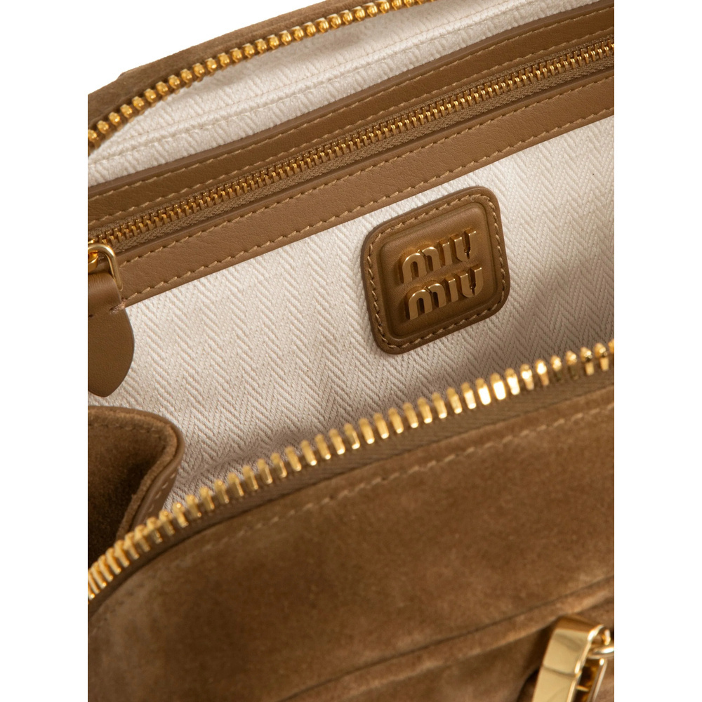 Miu Miu Arcadie Suede Bag In Brown