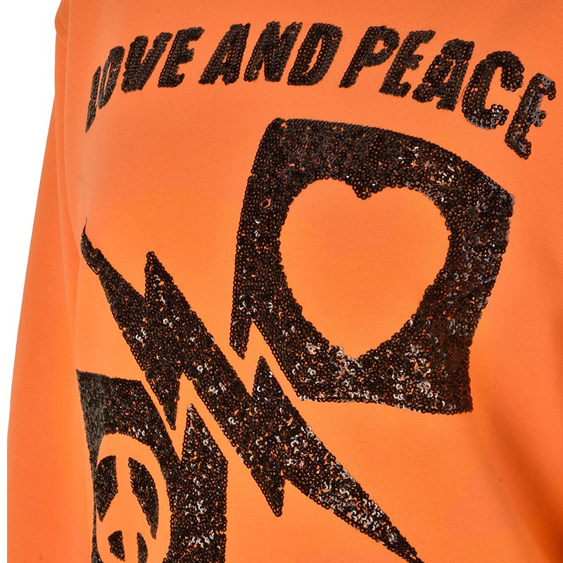Moschino Printed Pattern Sweater In Orange