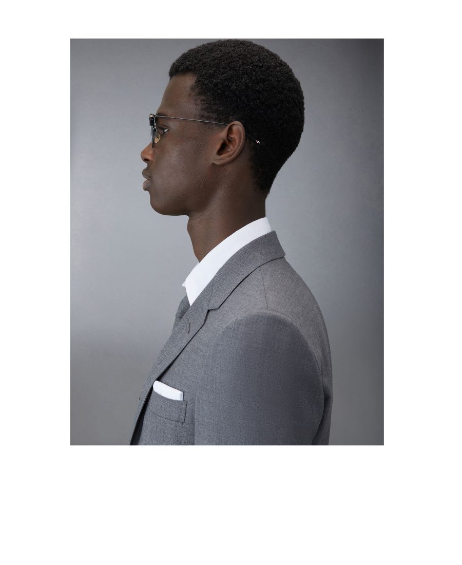 Thom Browne Rectangular Striped Mirror Leg Flat Mirror In Black