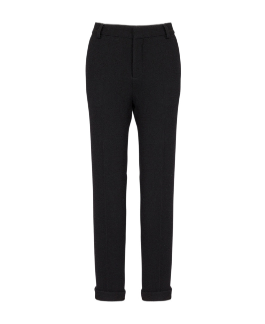 Balmain High-waisted Tapered-leg Trousers In Black