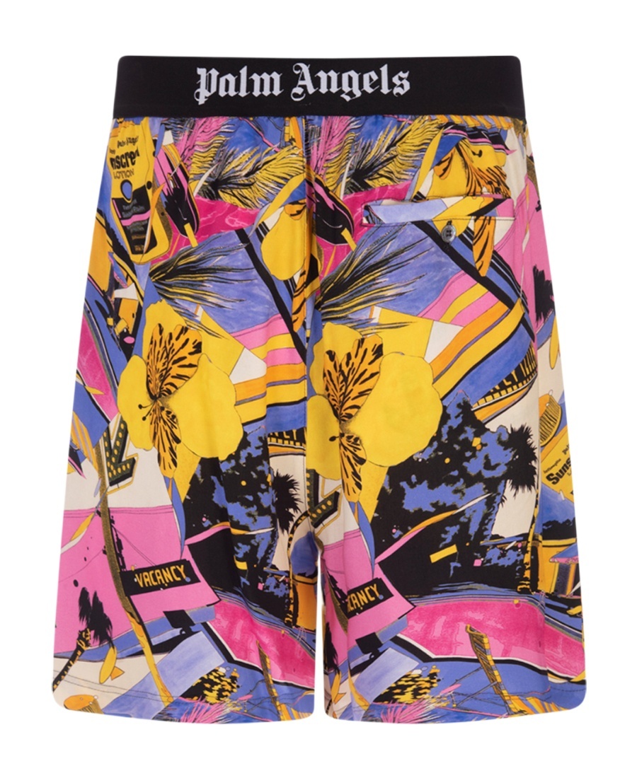Palm Angels Miami Flower Deck Shorts In Multicolor