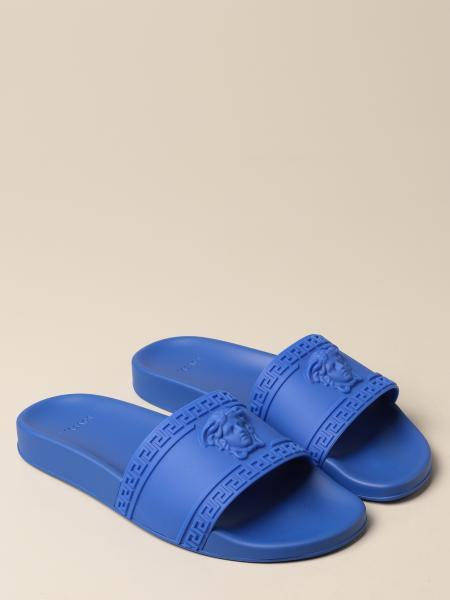 Versace Medusa Head Slides In Blue