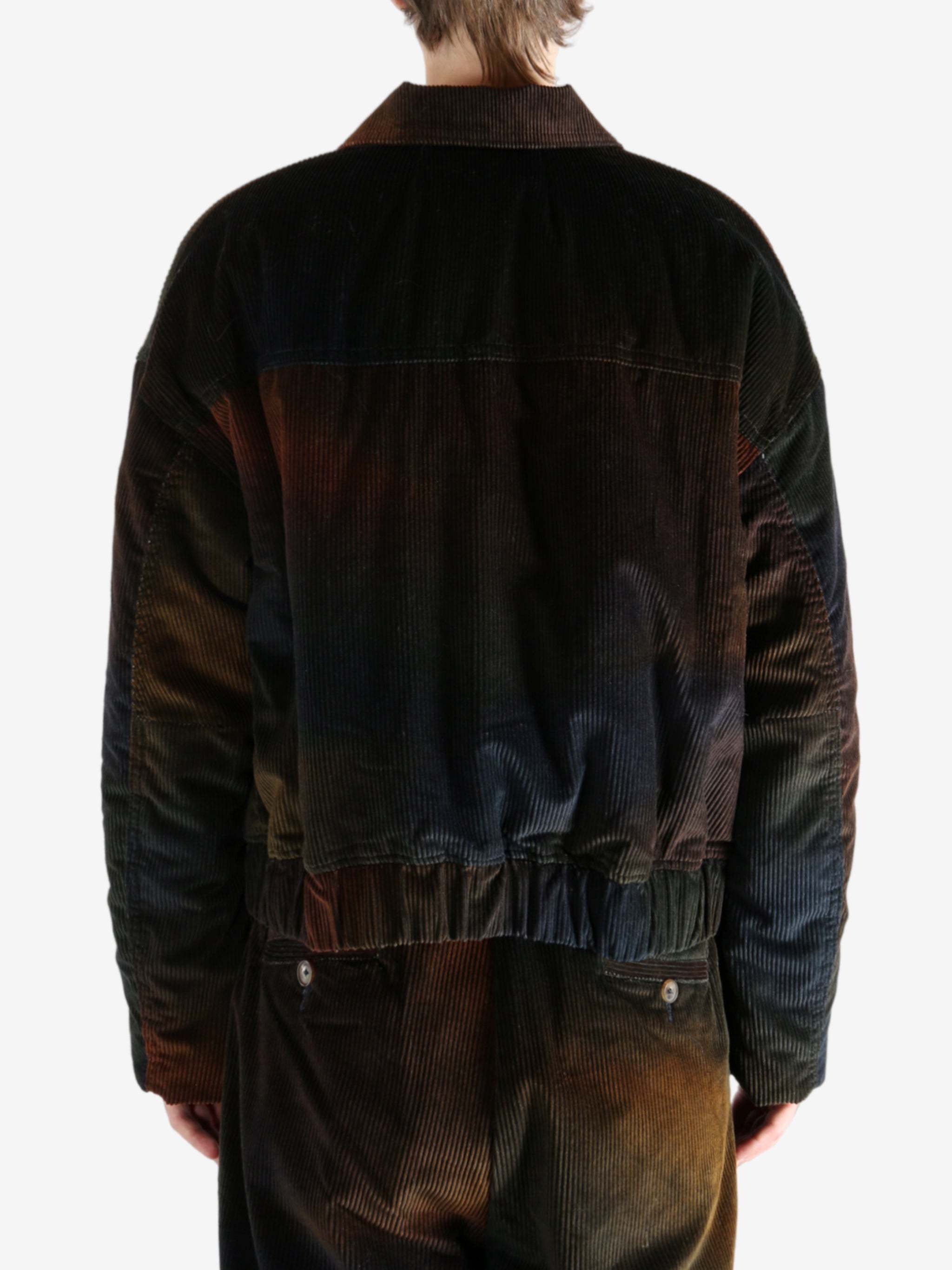 The Elder Statesman Ombre Quilted Corduroy Jacket In Black
