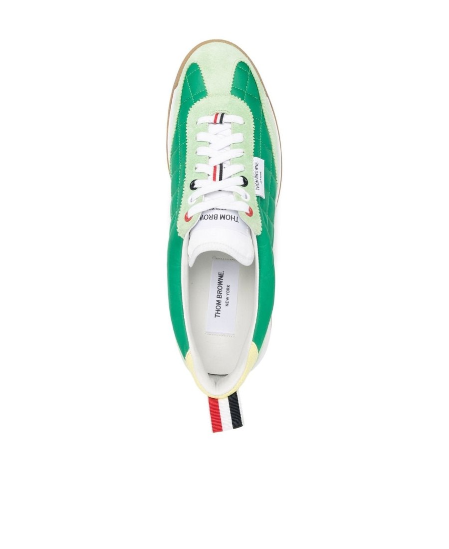 Thom Browne Tech Runner Quilted Sneakers In Green