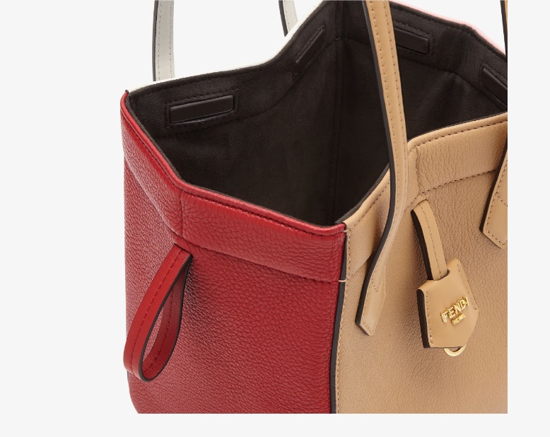 Fendi Transformable Multicolour Leather Mini Bag In Nude