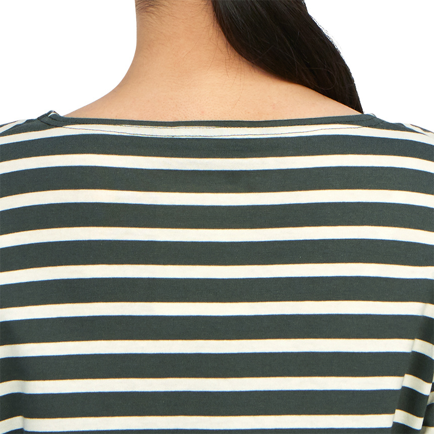 Saint James Striped Logo T-shirt In Black