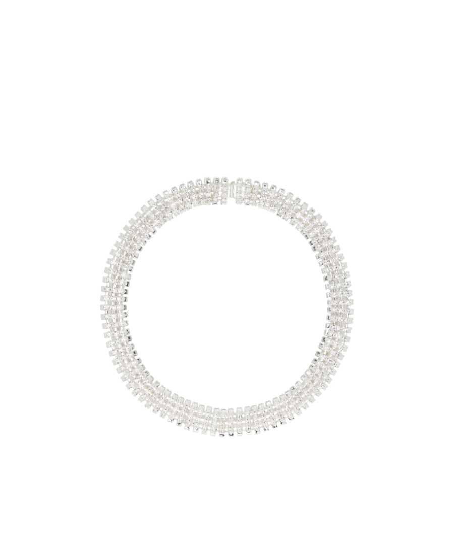 Magda Butrym Crystal Mesh Necklace In White