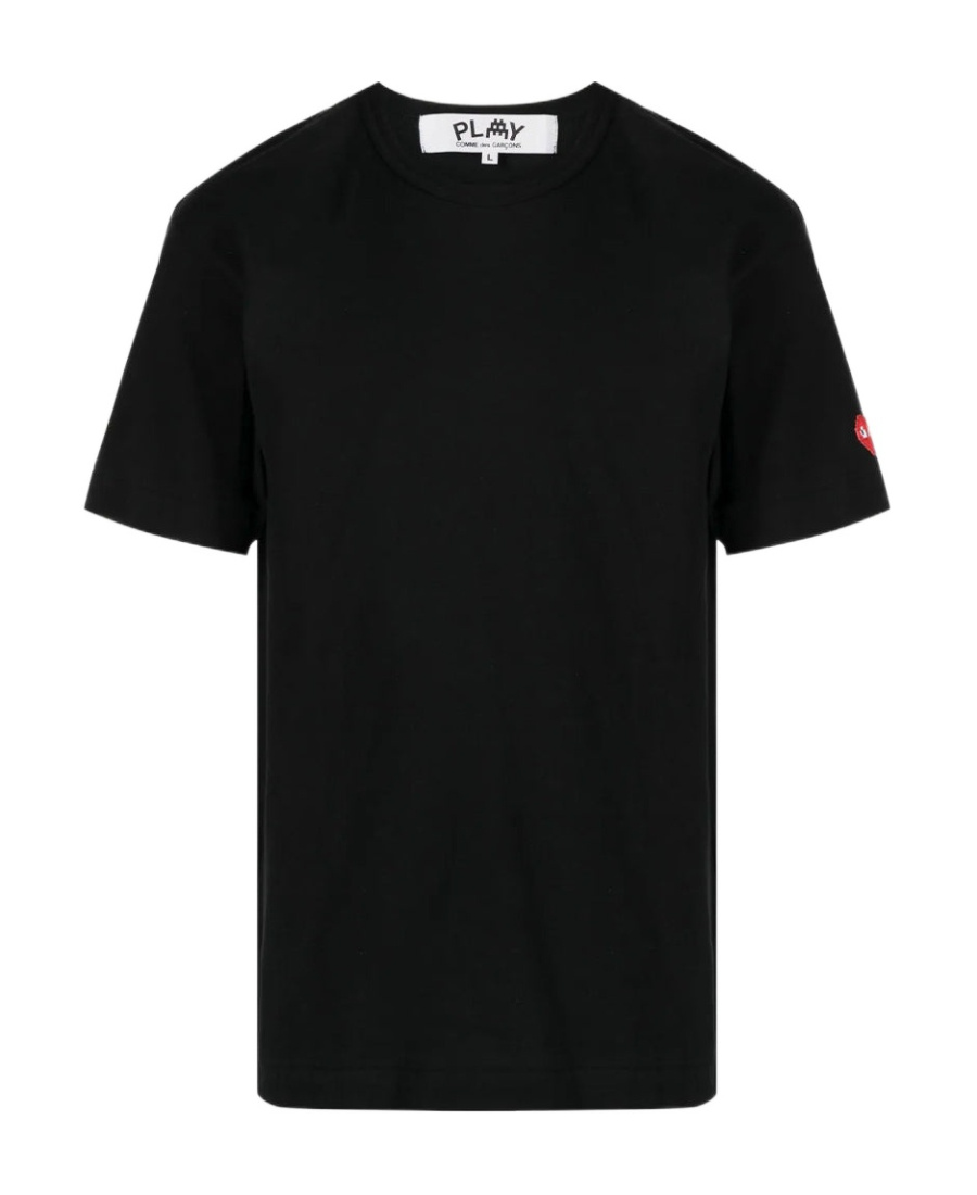 Comme Des Garçons Play X Invader Logo-patch Cotton T-shirt In Black