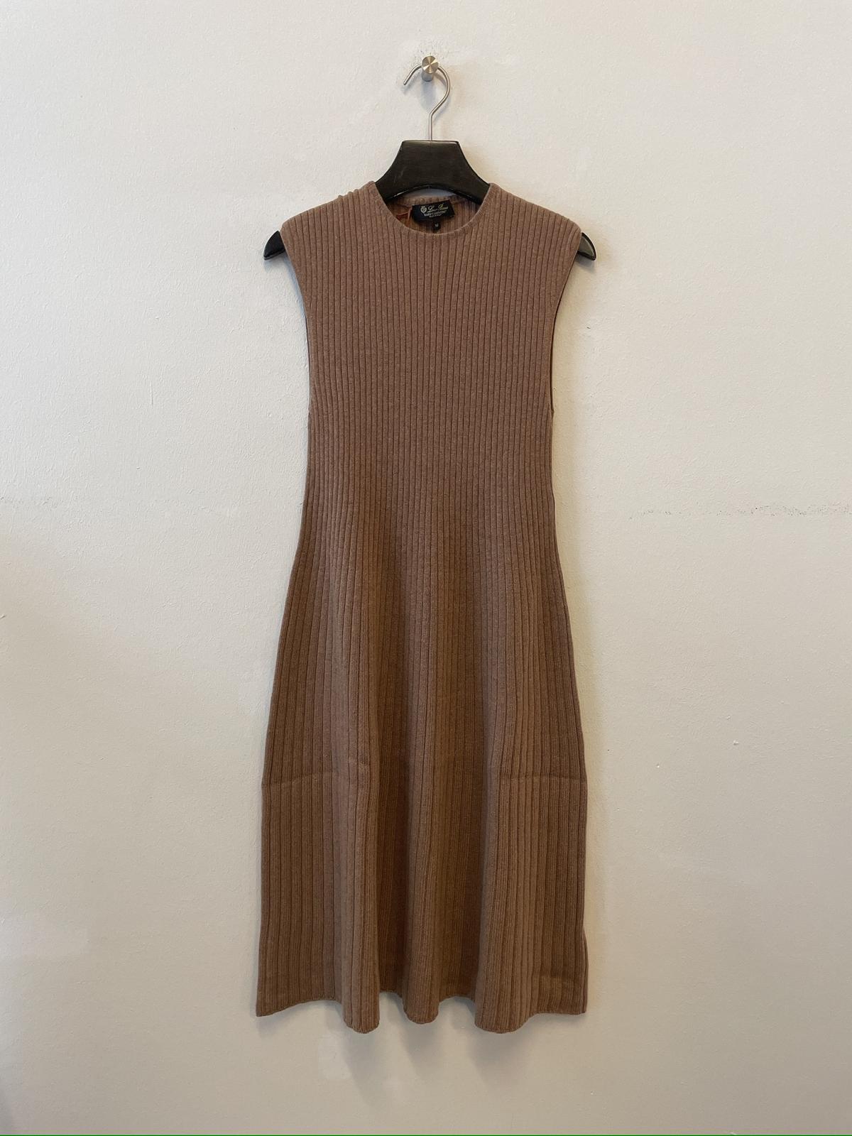 Loro Piana Sleeveless Knitted Dress In Brown