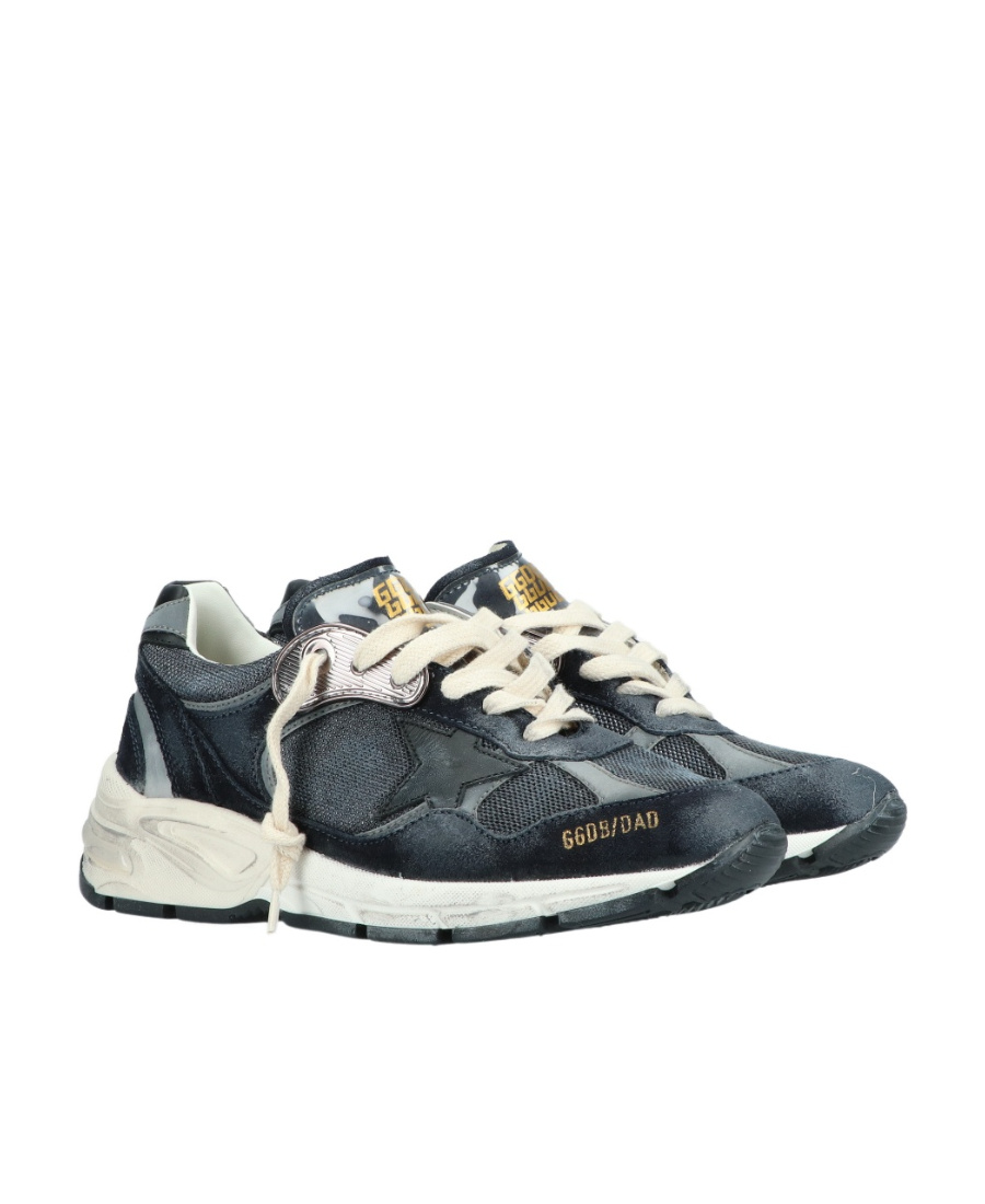 Golden Goose Running Dad Leather Sneakers In Blue
