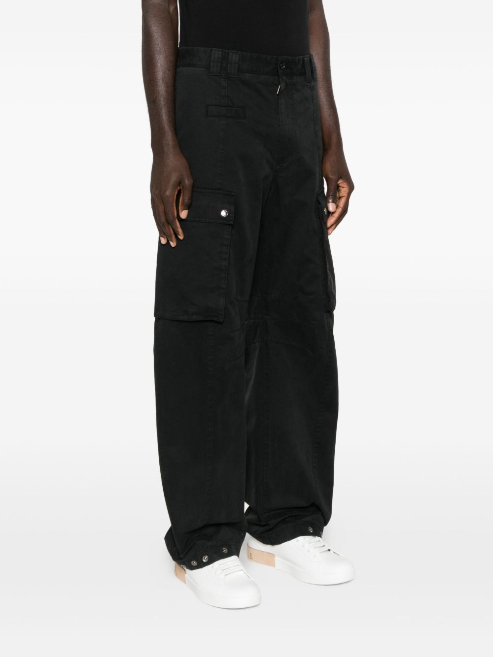 Dolce & Gabbana Cotton Cargo Trousers Clothing In Black