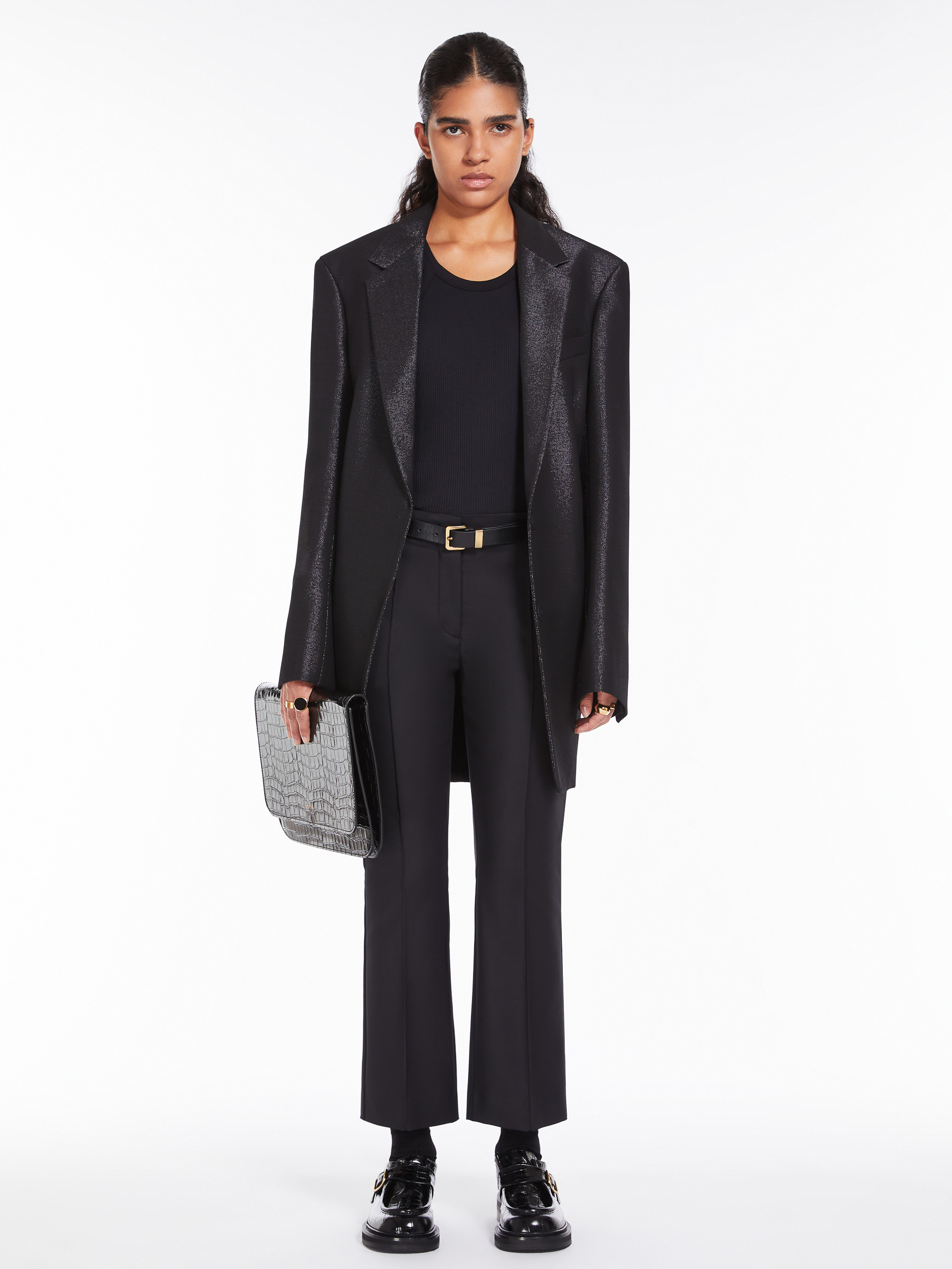 Sportmax Wool Trousers With High Waist And Zipped Slits In Black