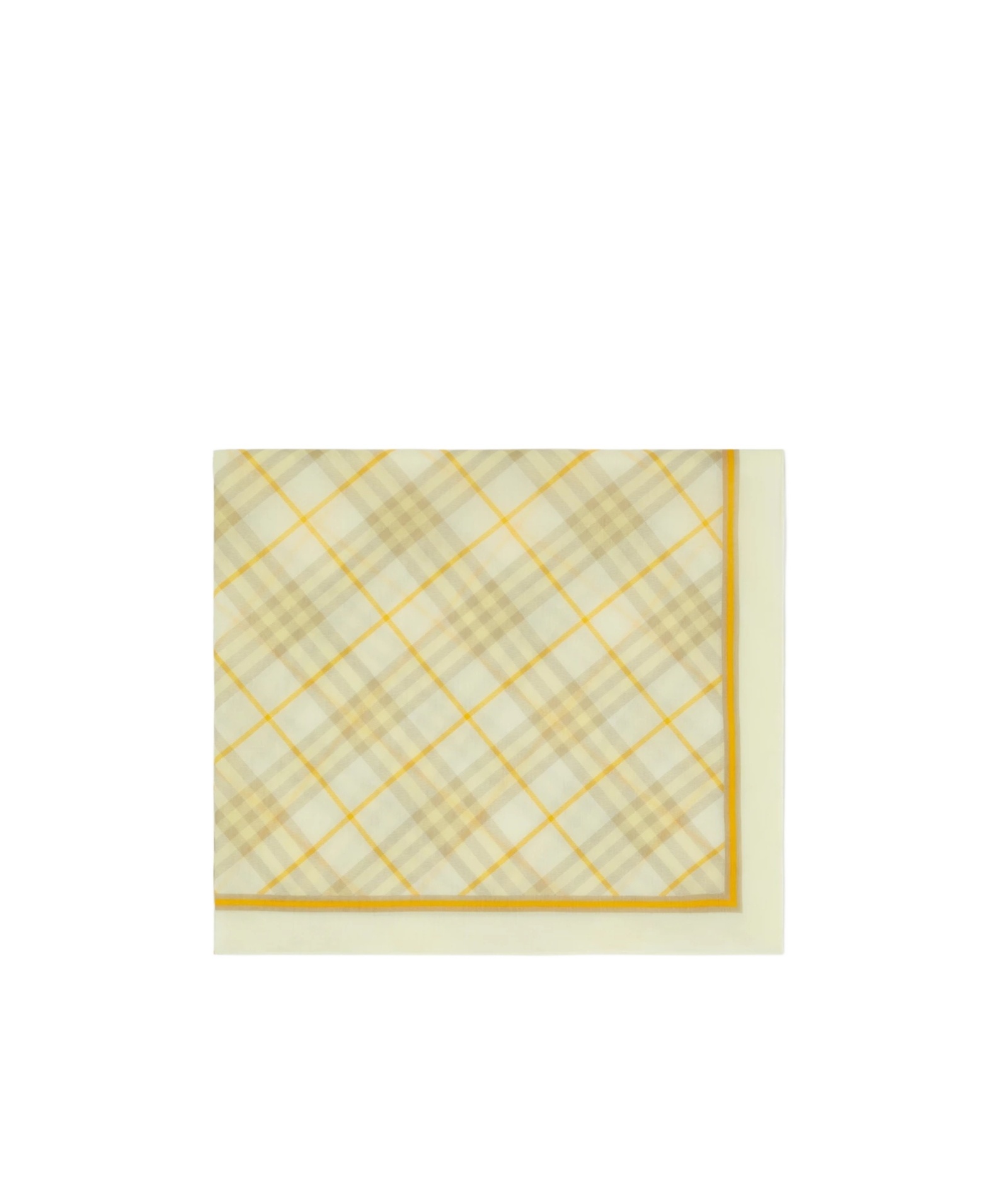 Burberry Checked Cotton Scarf In Yellow