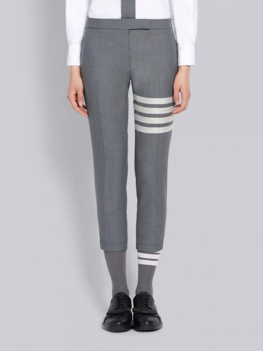 Thom Browne 4-bar Tailored Cropped Pants In Gray