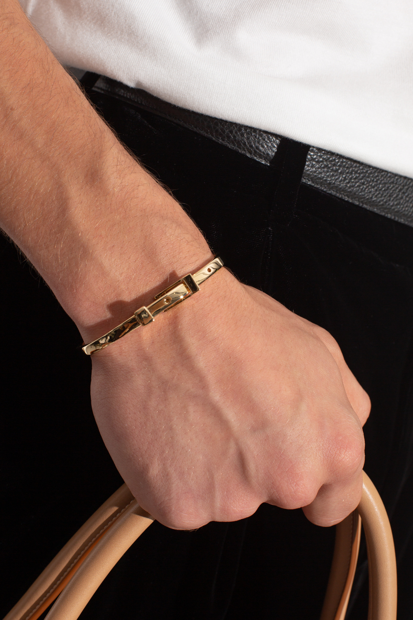 Saint Laurent Logo Engraved Buckle Bracelet