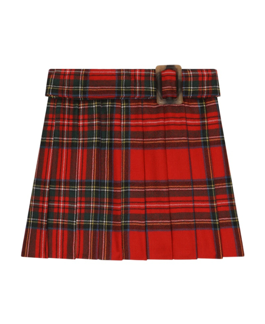 Dolce & Gabbana Dolce  Gabbana Kids Pleated Tartan Skirt In Red