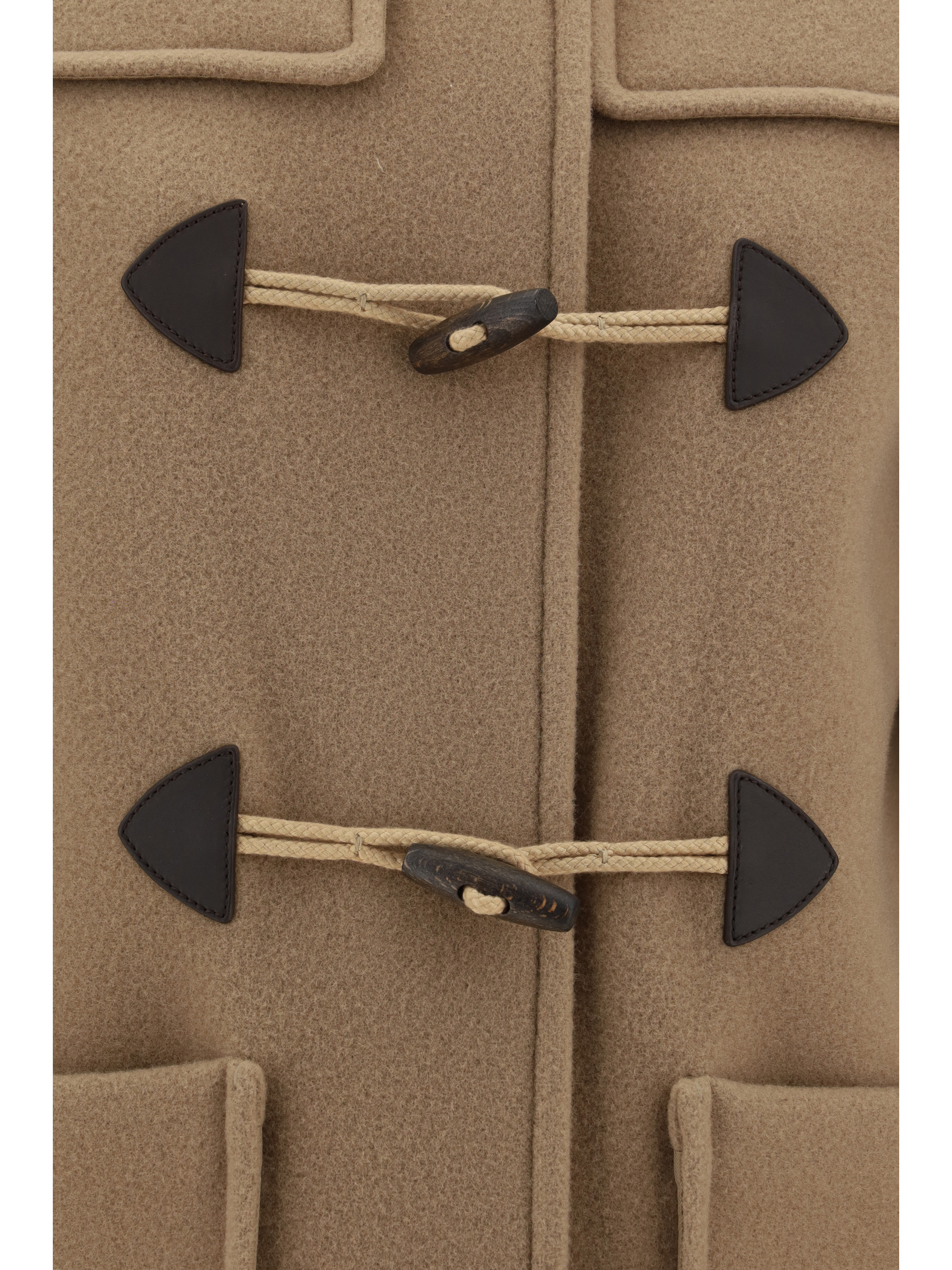 Prada Toggle Velour Duffle Hooded Coat In Brown