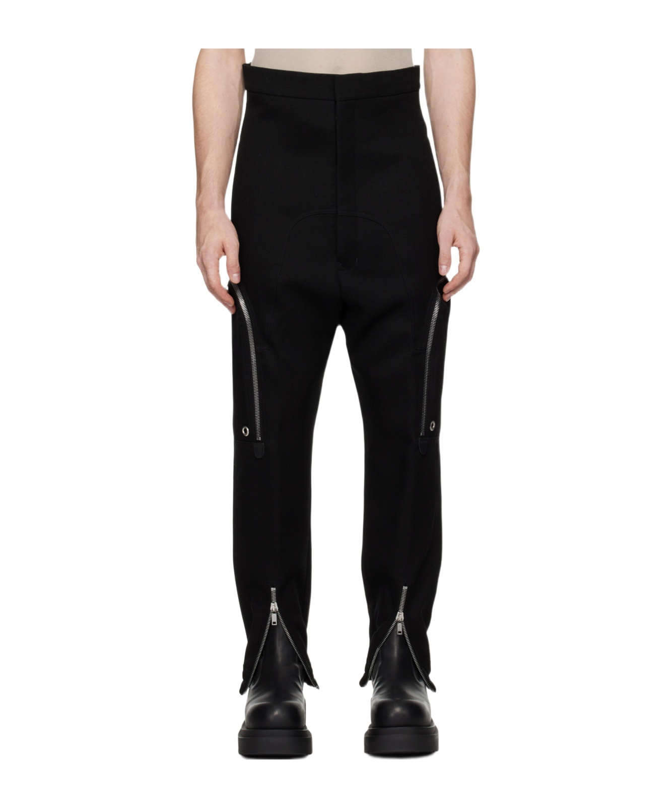 Rick Owens Black Porterville Dirt Bauhaus Cargo Pants In Black