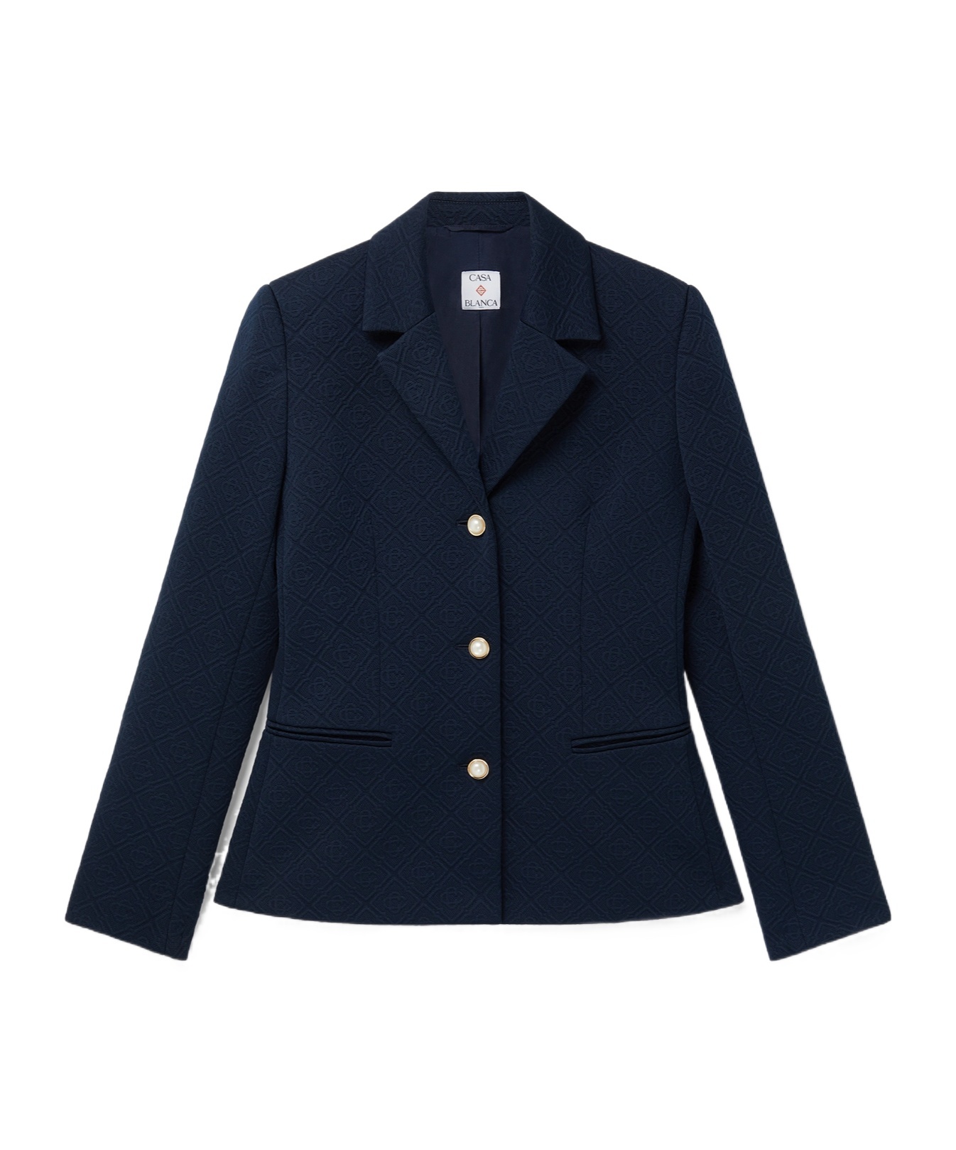 Casablanca Monogram-jacquard Single-breasted Jacket In Black