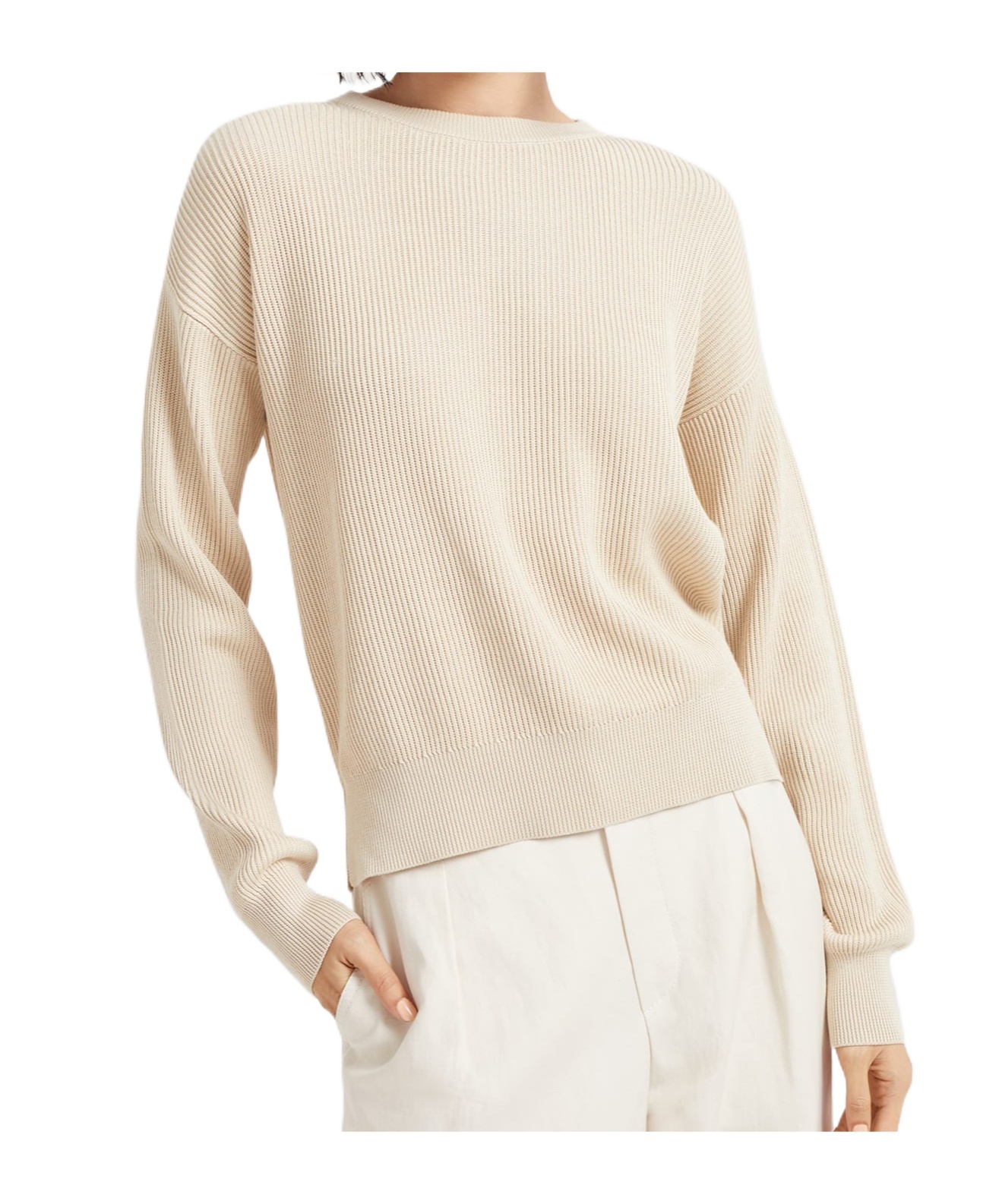 Brunello Cucinelli Cotton Sweater In Nude