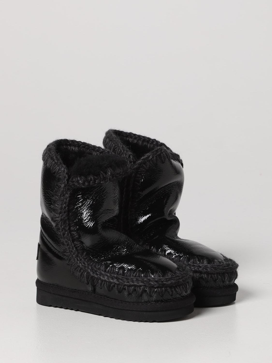 Mou Round-headed Boots In Black