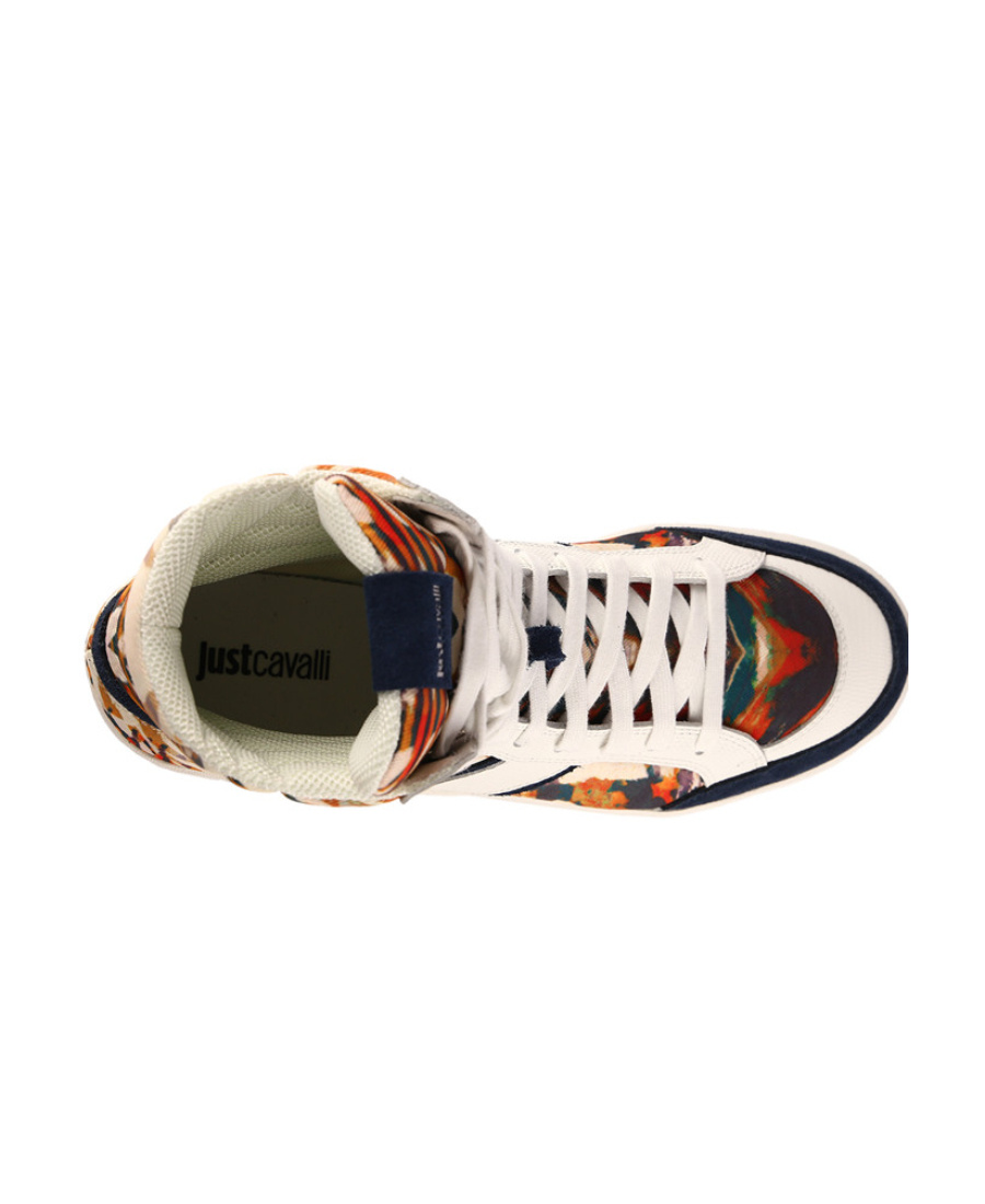 Just Cavalli High Lace-up Casual Sneakers In Nude