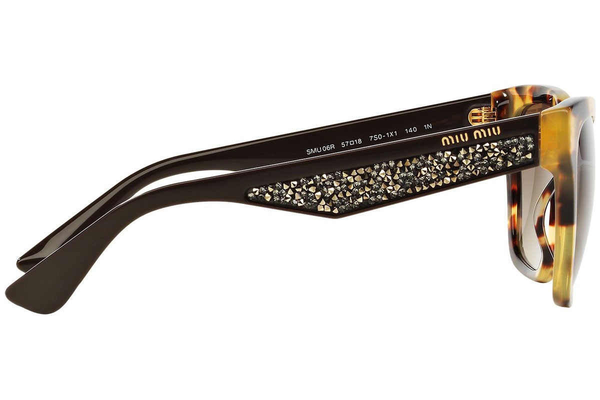Miu Miu Logo Sunglasses In Brown