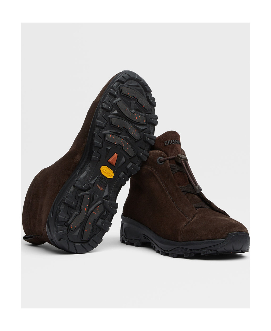 Zegna Triple Stitch Vetta Suede Sneakers In Black