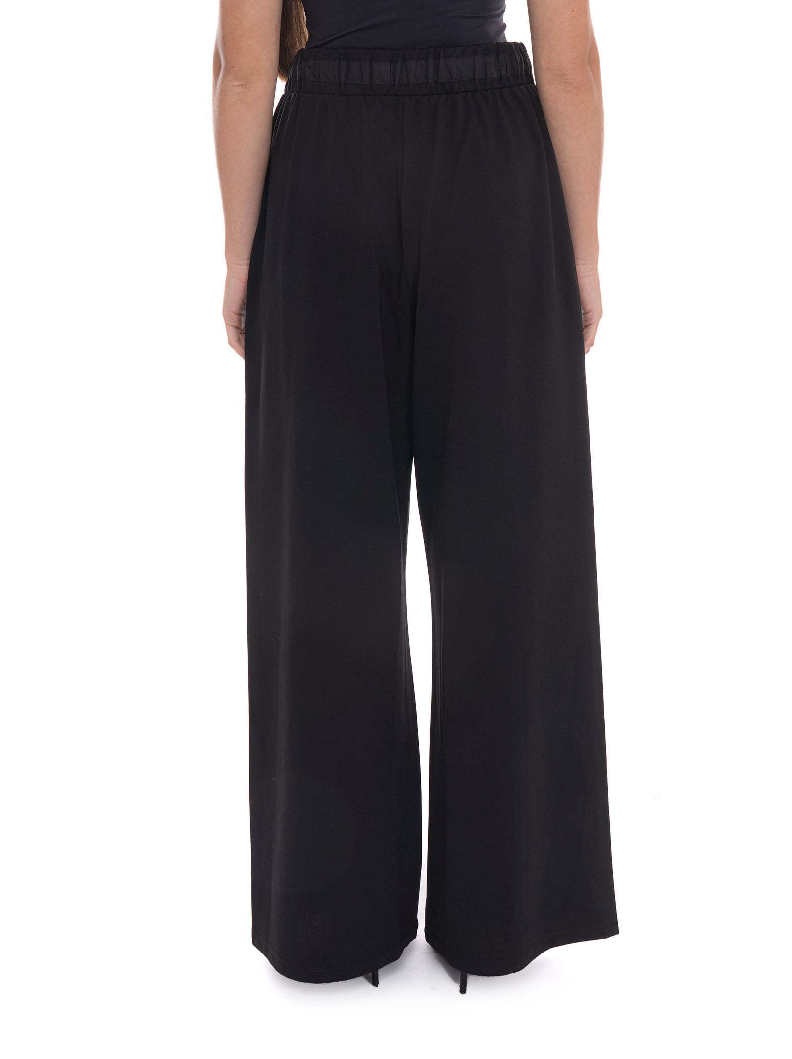 Weekend Max Mara Drawstring Wide-leg Trousers In Black