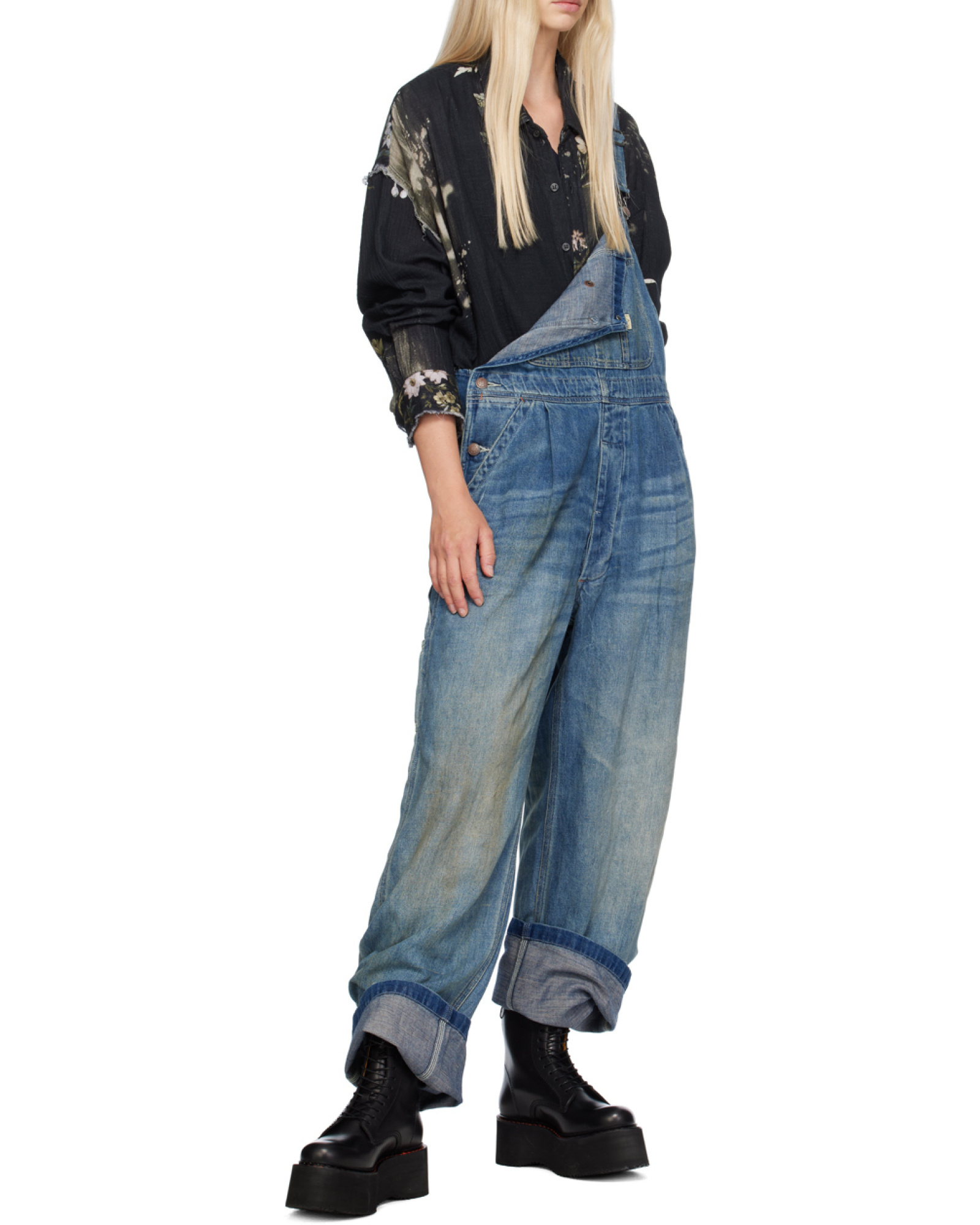 R13 Double Stack Platform Boots In Black