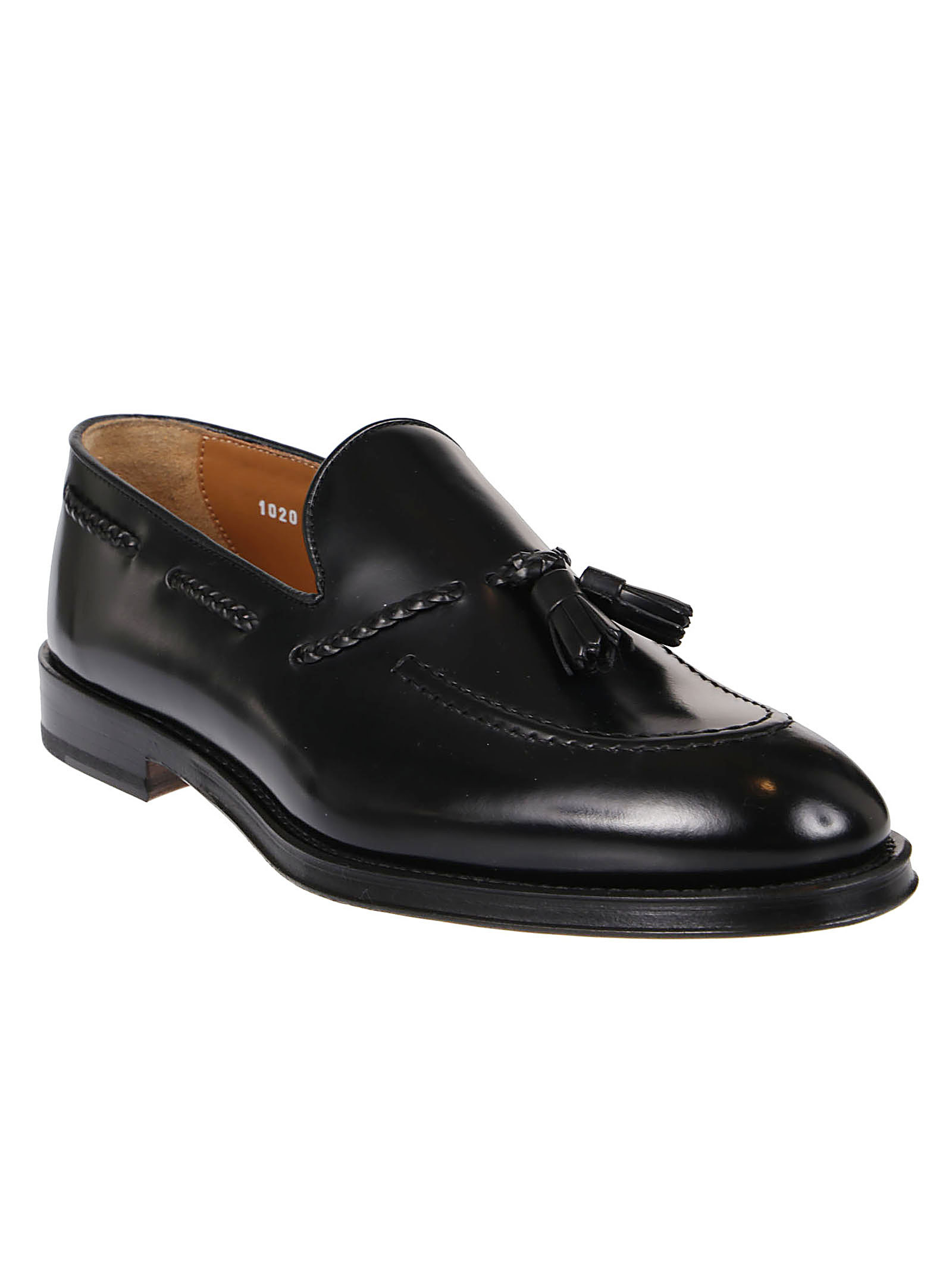 Doucal's Black Slip-on Loafers With Tassel Detail In Black