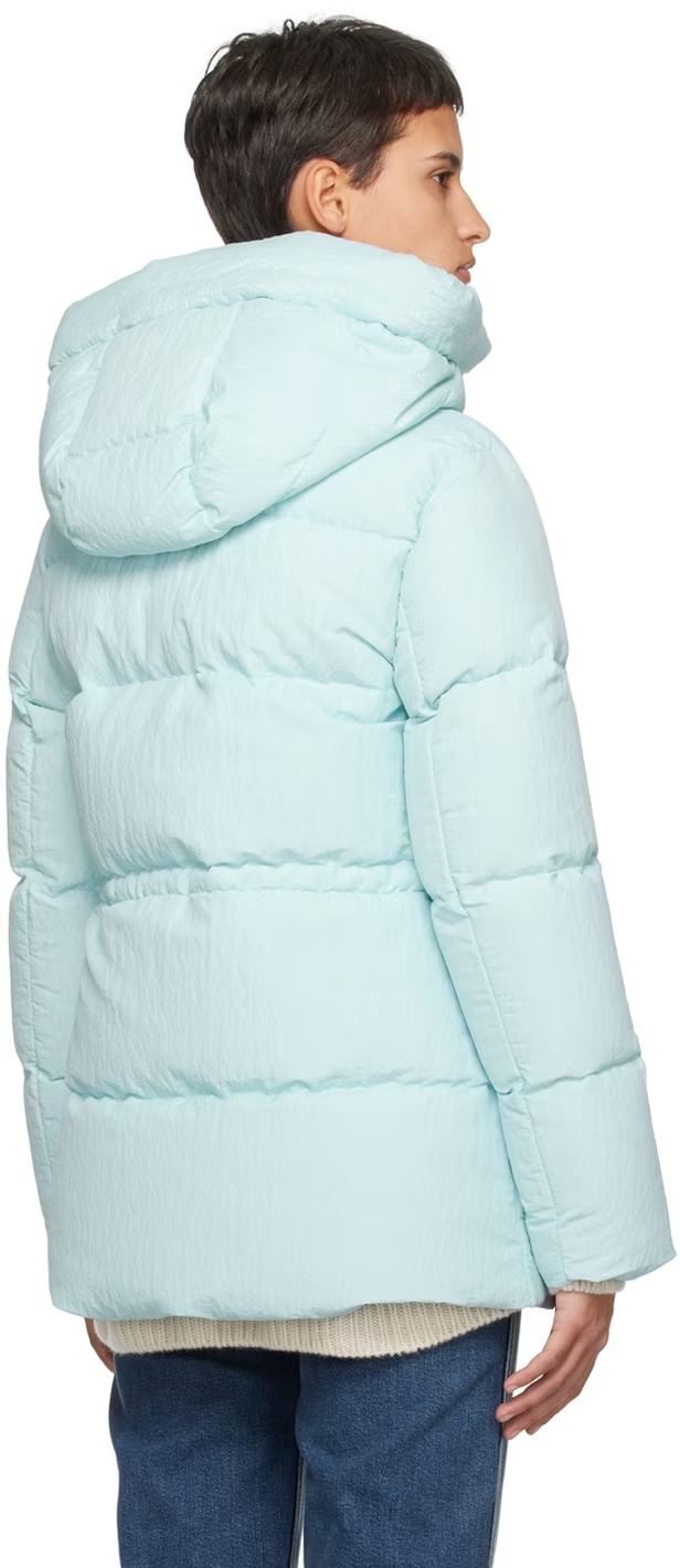 Shop Mackage Hooded Quilted Down Jacket In Blue
