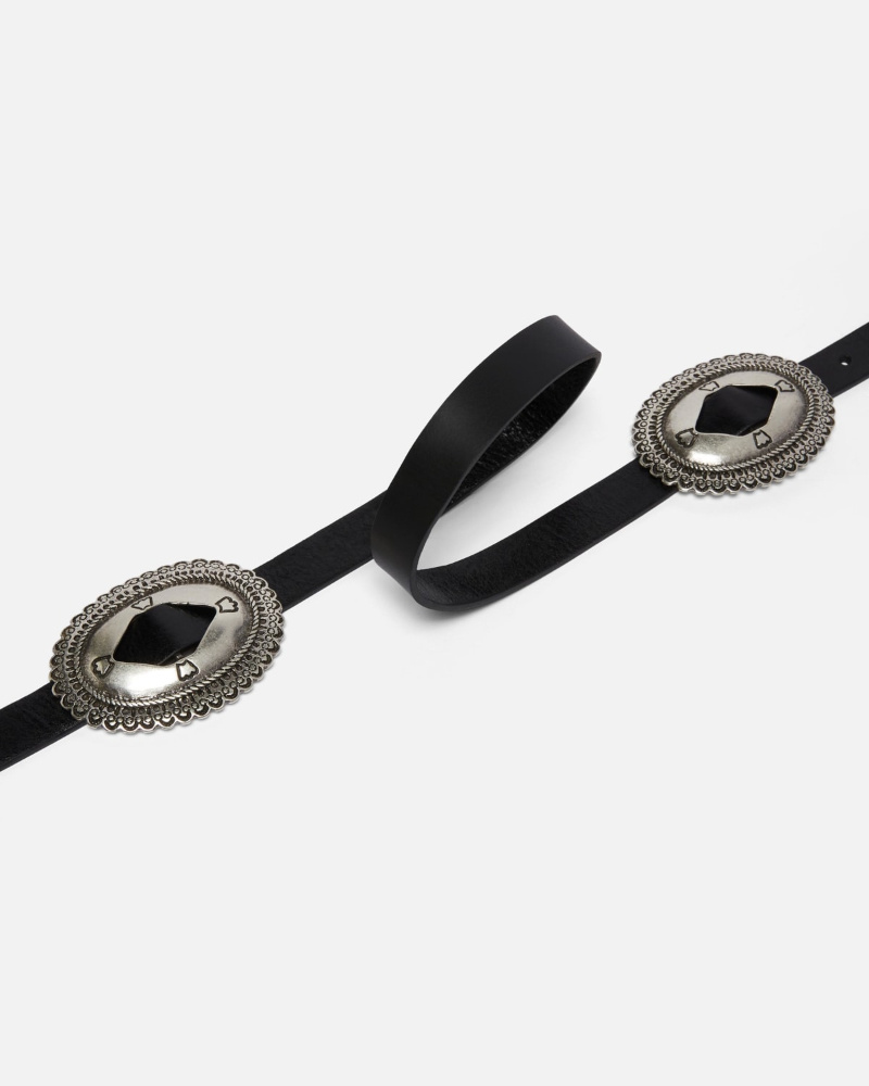 Pinko Belt With Large Buckle, 2cm In Gray