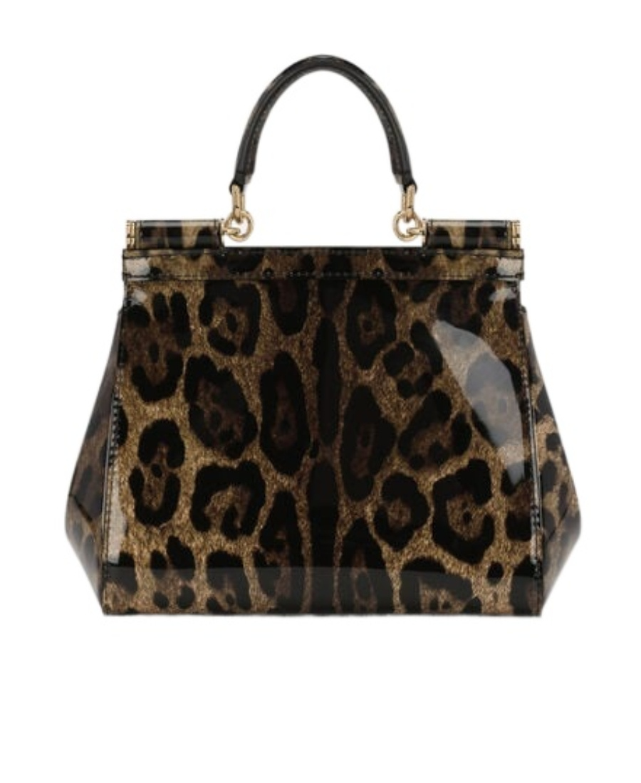 Dolce & Gabbana Leopard Print Sicily Tote In Black