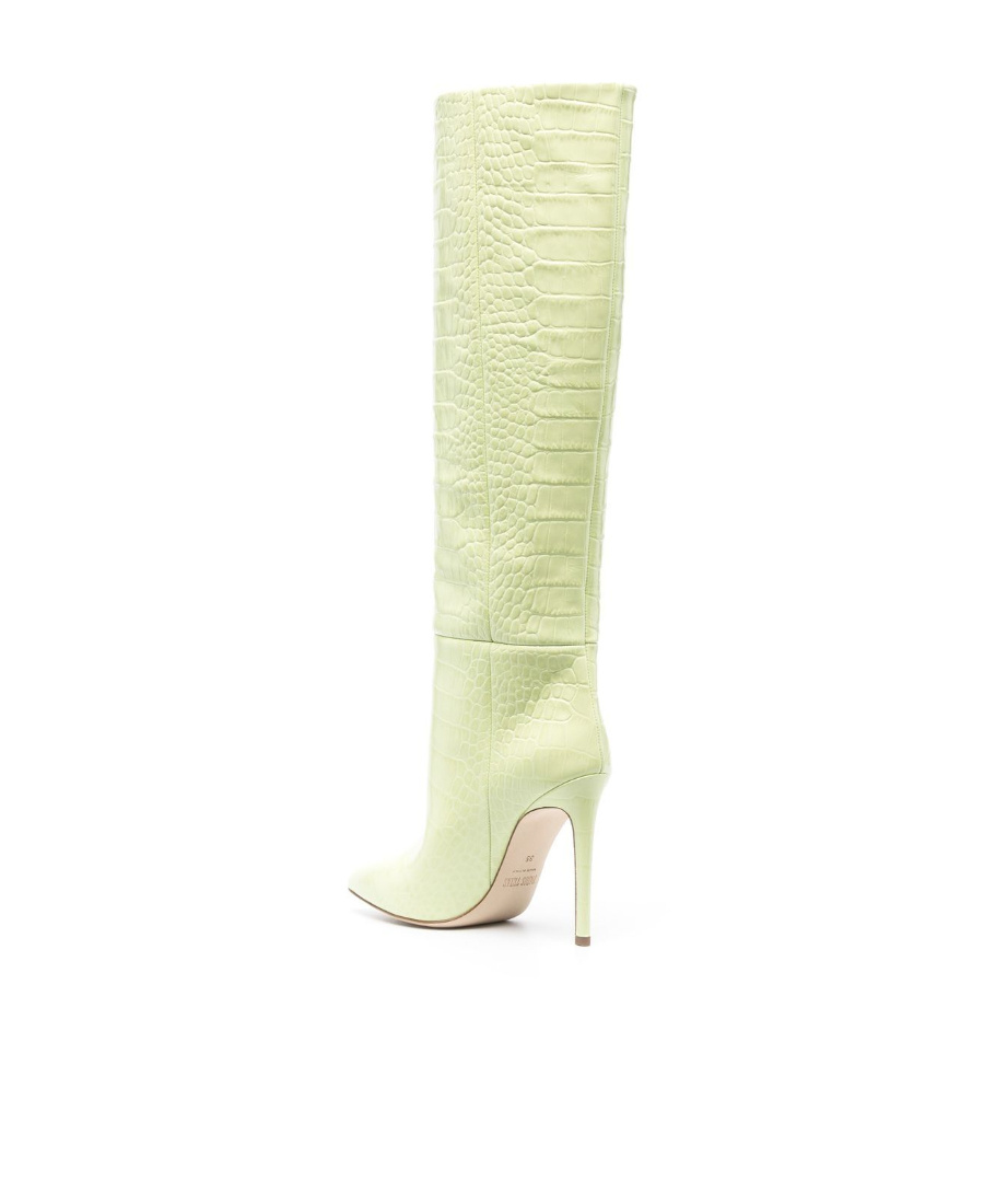 Paris Texas Croc-effect Leather Knee-high Boots In Nude