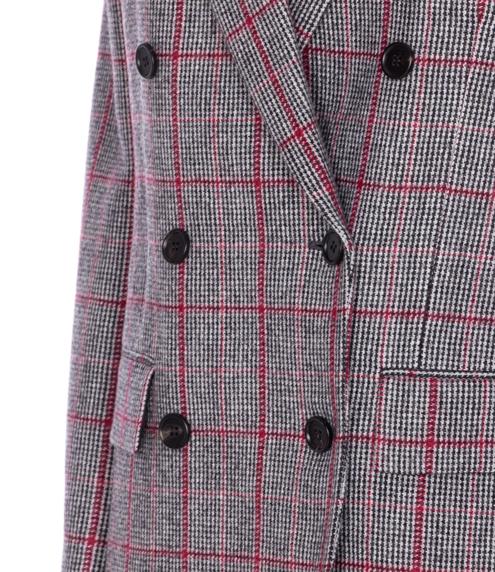 Chloé Double-breasted Velvet-trimmed Checked Wool Blazer In Gray