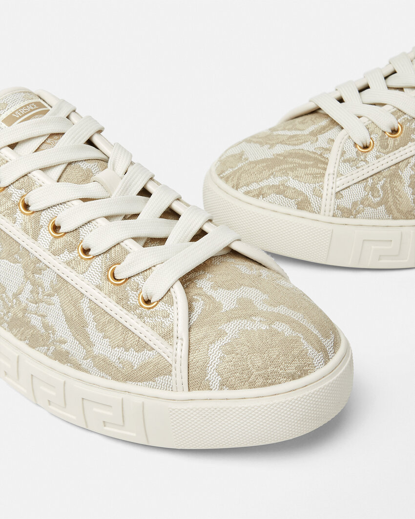Versace Barocco Greca Low-top Sneakers In White