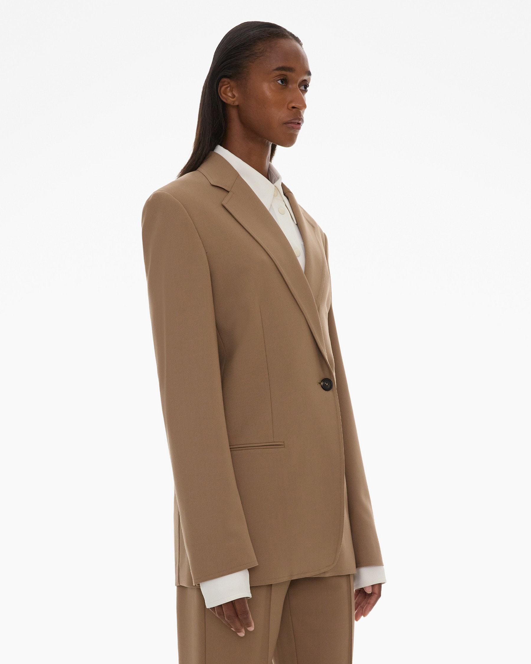 Helmut Lang Single-breasted Blazer Front Pockets In Brown