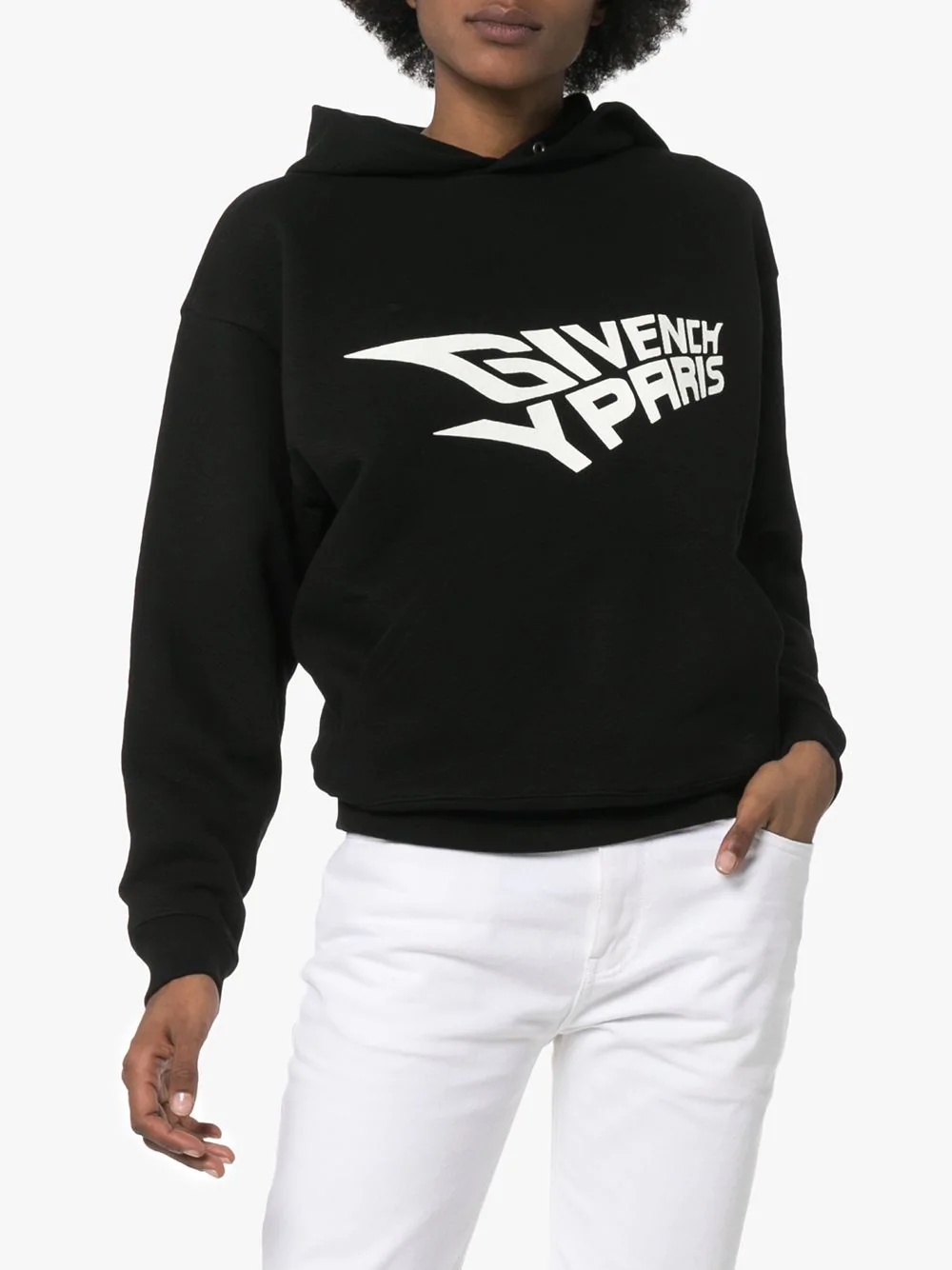 Givenchy Logo Printed Hooded Sweater In Black
