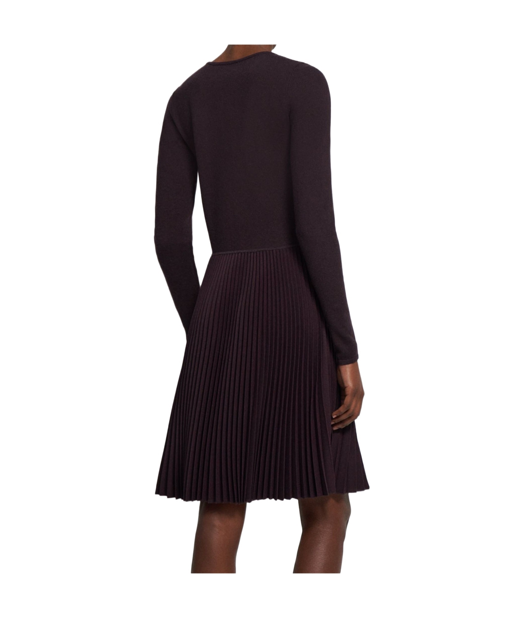 Theory Long-sleeved Wool-blended Dress In Black